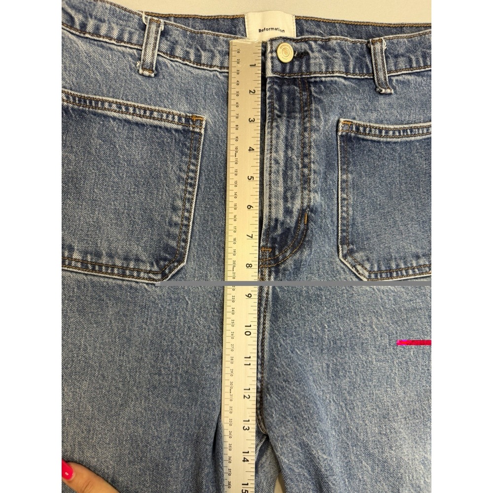 Reformation Alyssa High Rise WideLeg Jeans Size 32x 31" Inseam Long Boho Luxury - Picture 6 of 7